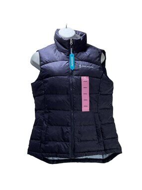 Free Country Womens Down Vest S Lightweight Warm Cozy Navy Blue With Tags